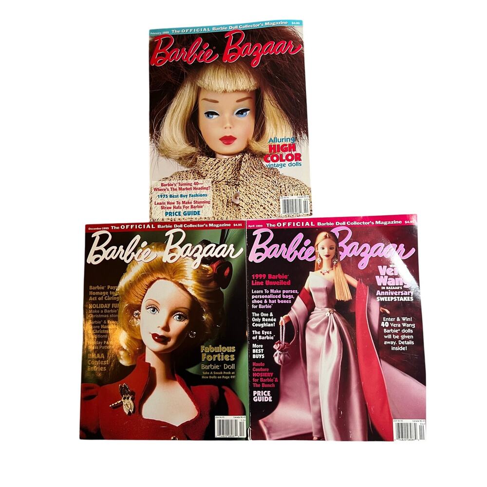 Vintage Barbie Bazaar Collector Magazines lot of 3. Fabulous 40, fashion dolls